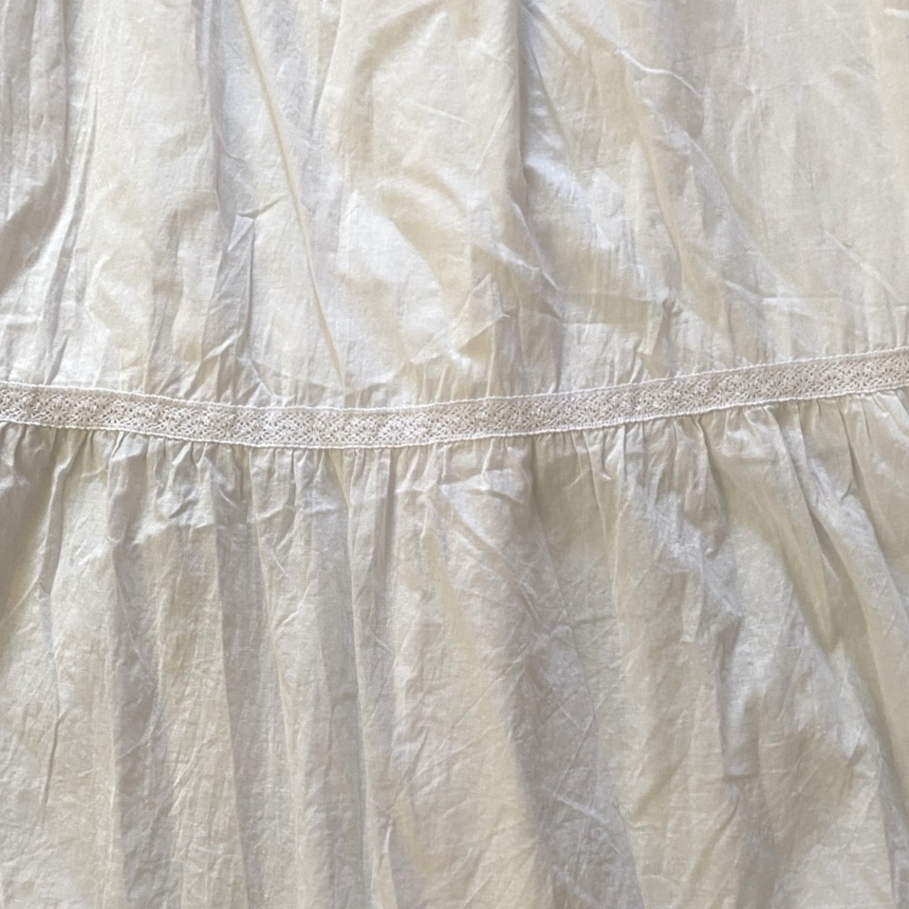 Nordstrom White Poplin Tiered Comfy Cotton Summer Dress with Adjustable Straps … - Picture 9 of 14